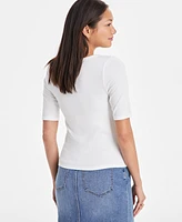 On 34th Women's Solid Scoop-Neck Elbow-Sleeve Top, Exclusively at Macy's