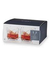 Viski Deco Beau Lowball Tumblers, Set of 4