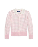 Polo Ralph Lauren Toddler and Little Girls Gingham Cotton V-Neck Cardigan