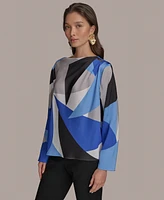 Donna Karan New York Women's Printed Long-Sleeve Blouse