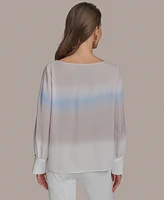 Donna Karan New York Women's Boat-Neck Split-Sleeve Top