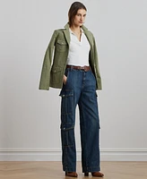 Lauren Ralph Women's High-Rise Wide-Leg Cargo Jeans