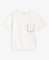 On 34th Women's Rhinestone-Trim Pocket T-Shirt, Exclusively at Macy's