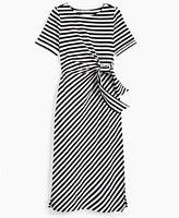 On 34th Women's Striped Tie-Waist Midi Dress, Exclusively at Macy's