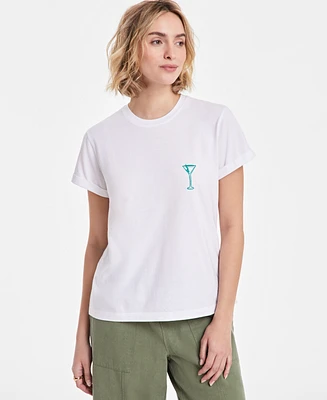 On 34th Women's Martini Graphic Crewneck Tee, Exclusively at Macy's