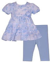 Bonnie Baby Girls 2-Piece Clip Dot Toile Outfit