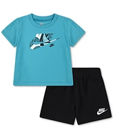 Nike Toddler Boys Logo T-Shirt & French Terry Shorts Set