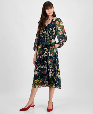 Anne Klein Women's Floral-Print Maxi Dress