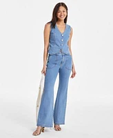 On 34th Womens Pinstripe Boyfriend Blazer Vest Relaxed Flare Jeans Exclusively At Macys