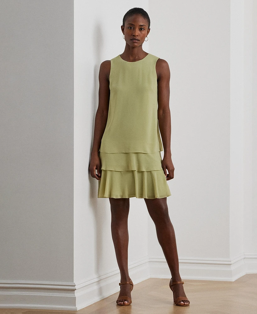 Lauren Ralph Women's Crinkle Georgette Shift Dress