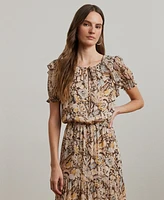 Lauren Ralph Women's Floral Georgette Puff-Sleeve Dress