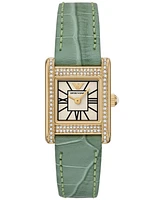 Emporio Armani Women's Green Leather Strap Watch 20mm