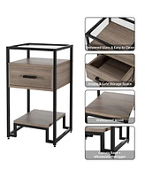 gaomon Nightstand Set of 2, Bed Side Table with Drawer, End Table for Bedroom, Living Room and Dorm, Easy Assembly