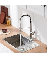 Kitchen Faucet with Pull Down Sprayer, 360°Rotation Spout and 3-Function Nozzle for Use Various Styles