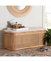 bali & pari Ishana Bohemian Natural Rattan Storage Bench