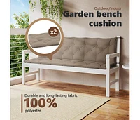 Garden Bench Cushion Taupe 78.7"x(19.7"+19.7")x2.8" Oxford Fabric