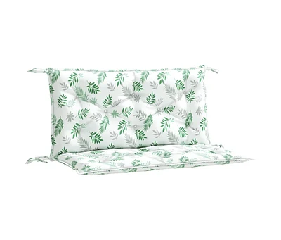 Garden Bench Cushions 2pcs Leaf Pattern 39.4"x19.7"x2.8" Fabric