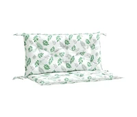 Garden Bench Cushions 2pcs Leaf Pattern 39.4"x19.7"x2.8" Fabric