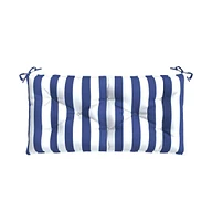 Garden Bench Cushions 2pcs Blue&White Stripe 39.4"x19.7"x2.8" Fabric