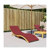 vidaXL Sun Lounger Cushion Wine Red 78.7"x19.7"x1.2" Fabric