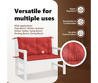 Garden Bench Cushion Red 39.4"x(19.7"+19.7")x2.8" Oxford Fabric