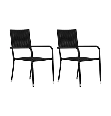 Patio Dining Chairs pcs Stackable Poly Rattan