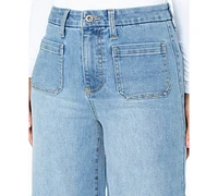 Celebrity Pink Juniors' High-Rise Patch-Pocket Wide-Leg Jeans