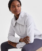 Id Ideology Women's Heathered Shawl-Collar Quarter-Zip Top, Exclusively at Macy's