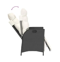 Reclining Patio Chair with Footrest Poly Rattan