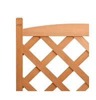 Planter with Trellis Brown Solid Wood Fir