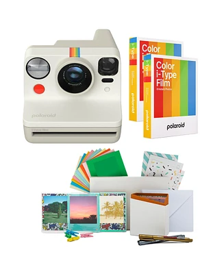 Polaroid Now Gen 2 Camera (Vintage White) with Double Film and Photo Box Kit