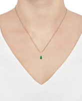 Macy's Sapphire (1/2 ct. t.w.) & Diamond (1/20 Linear Pendant 18" Necklace 14k White Gold (Also Available Ruby Emerald)