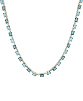 London Blue Topaz (5-7/8 ct. t.w.), Blue Topaz (4-7/8 ct. t.w.), & Diamond (3/4 ct. t.w.) 17" Collar Necklace in 14k Gold