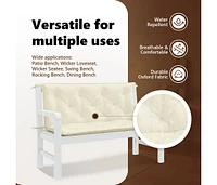 Garden Bench Cushion Cream White 47.2"x(19.7"+19.7")x2.8" Oxford Fabric