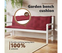 Garden Bench Cushion Wine Red 70.9"x(19.7"+19.7")x2.8" Oxford Fabric