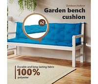 Garden Bench Cushion Light Blue 78.7"x(19.7"+19.7")x2.8" Oxford Fabric