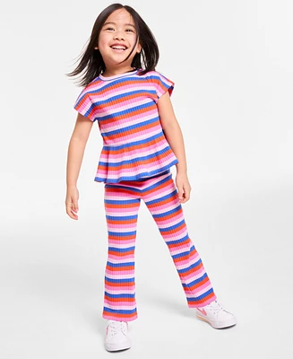 Epic Threads Toddler Girls 2-Pc. Stripe Ribbed-Knit Top & Flared Pants Set, Exclusively at Macy's