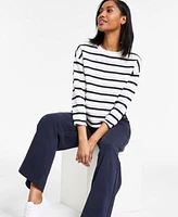 Nautica Jeans Womens Braided Pointelle Knit Sweater Pull On Sailor Pants