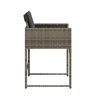 Patio Chairs with Cushions 4 pcs Gray Poly Rattan