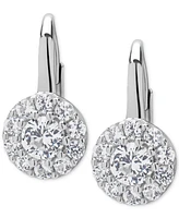 Macy's Lab Grown White Sapphire (2-1/3 ct. t.w.) Round Leverback Earrings in Sterling Silver