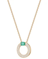 Macy's Sapphire (1/4 ct. t.w.) & Diamond Circular Pendant 18" Necklace 14k White Gold (Also Available Ruby Emerald)