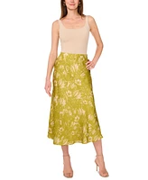 Vince Camuto Women's Printed Bias Satin Midi Skirt