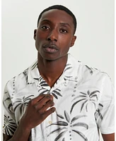 Ben Sherman Men's Palm Print Short Sleeve Shirt