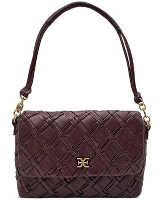 Sam Edelman Evelyn Woven Leather Small Flap Shoulder Bag
