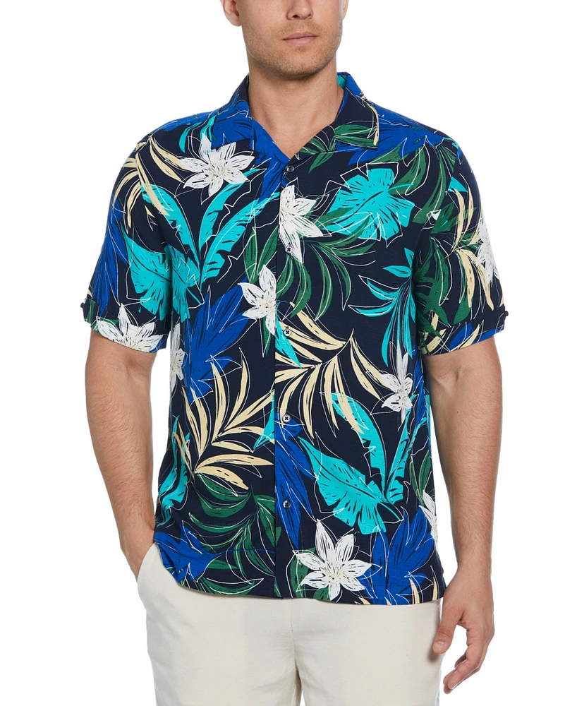 Cubavera Men's Tropical Print Short Sleeve Button-Down Shirt