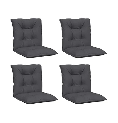 Garden Lowback Chair Cushions 4 pcs Anthracite 39.4"x19.7"x2.8" Fabric