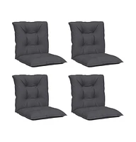 Garden Lowback Chair Cushions 4 pcs Anthracite 39.4"x19.7"x2.8" Fabric