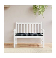vidaXL Garden Bench Cushion Black Check Pattern 39.4"x19.7"x2.8" Oxford Fabric