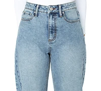 Celebrity Pink Juniors' High-Rise Barrel-Leg Jeans