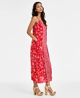 Liverpool Los Angeles Women's Floral-Print Spaghetti-Strap Maxi Dress